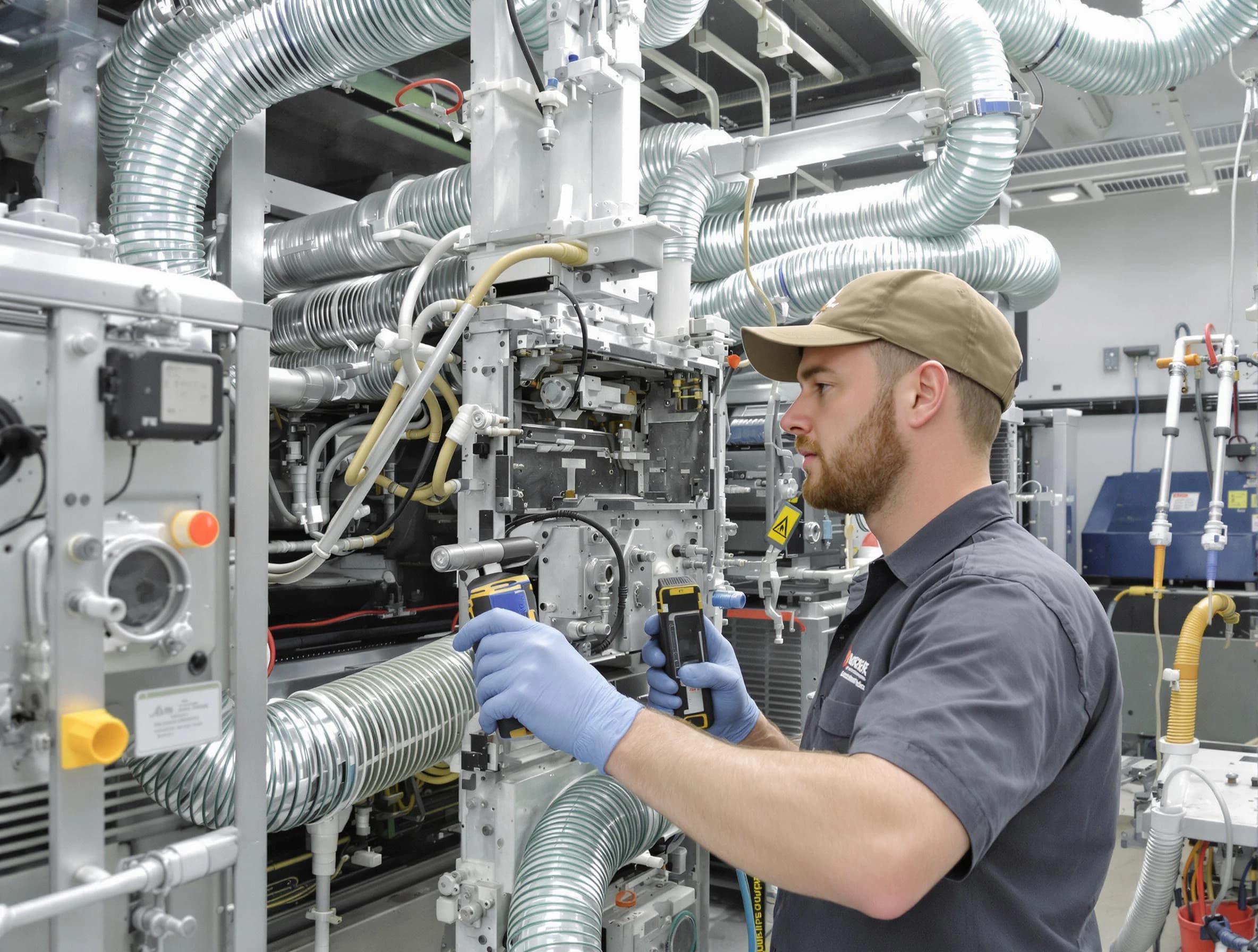 Stafford Courthouse Air Duct Cleaning technician performing precision commercial coil cleaning at a business facility in Stafford Courthouse