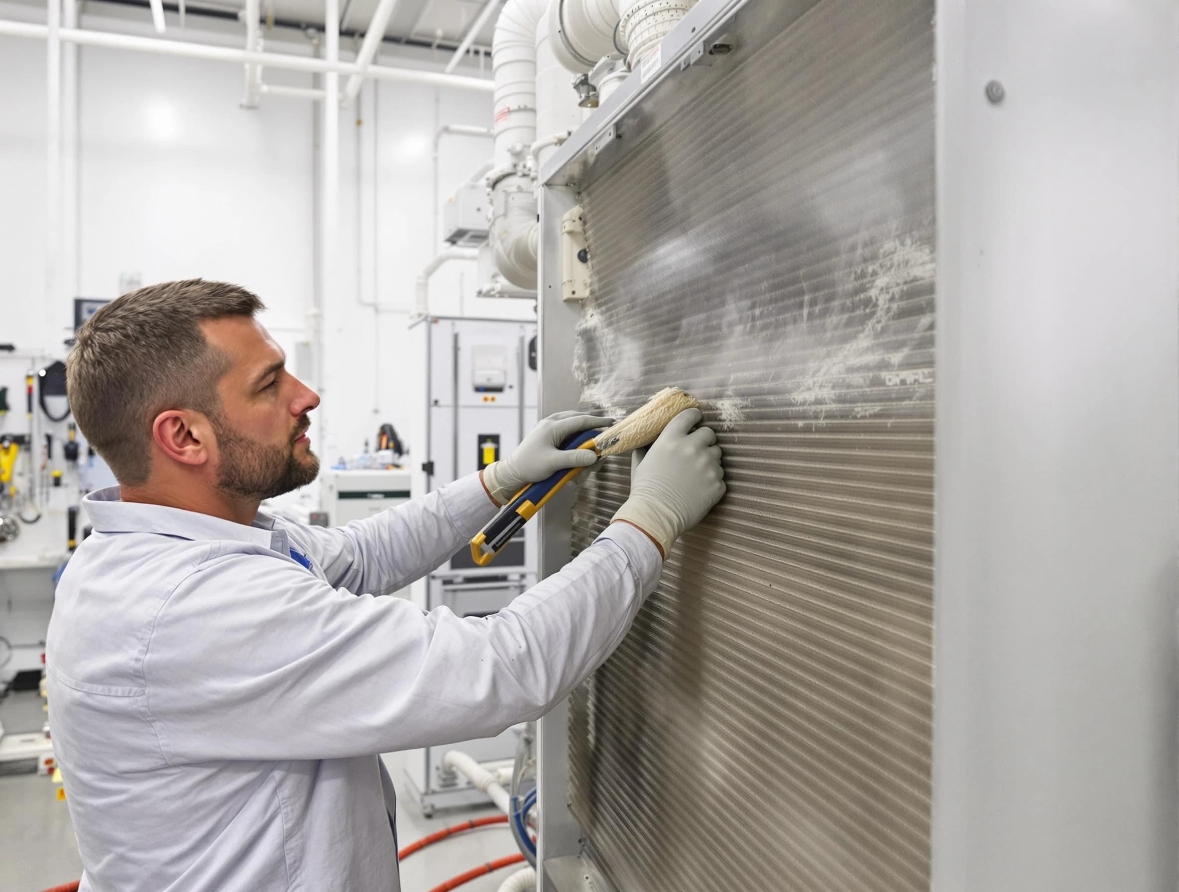 Stafford Courthouse Air Duct Cleaning technician performing precision commercial coil cleaning at a Stafford Courthouse business