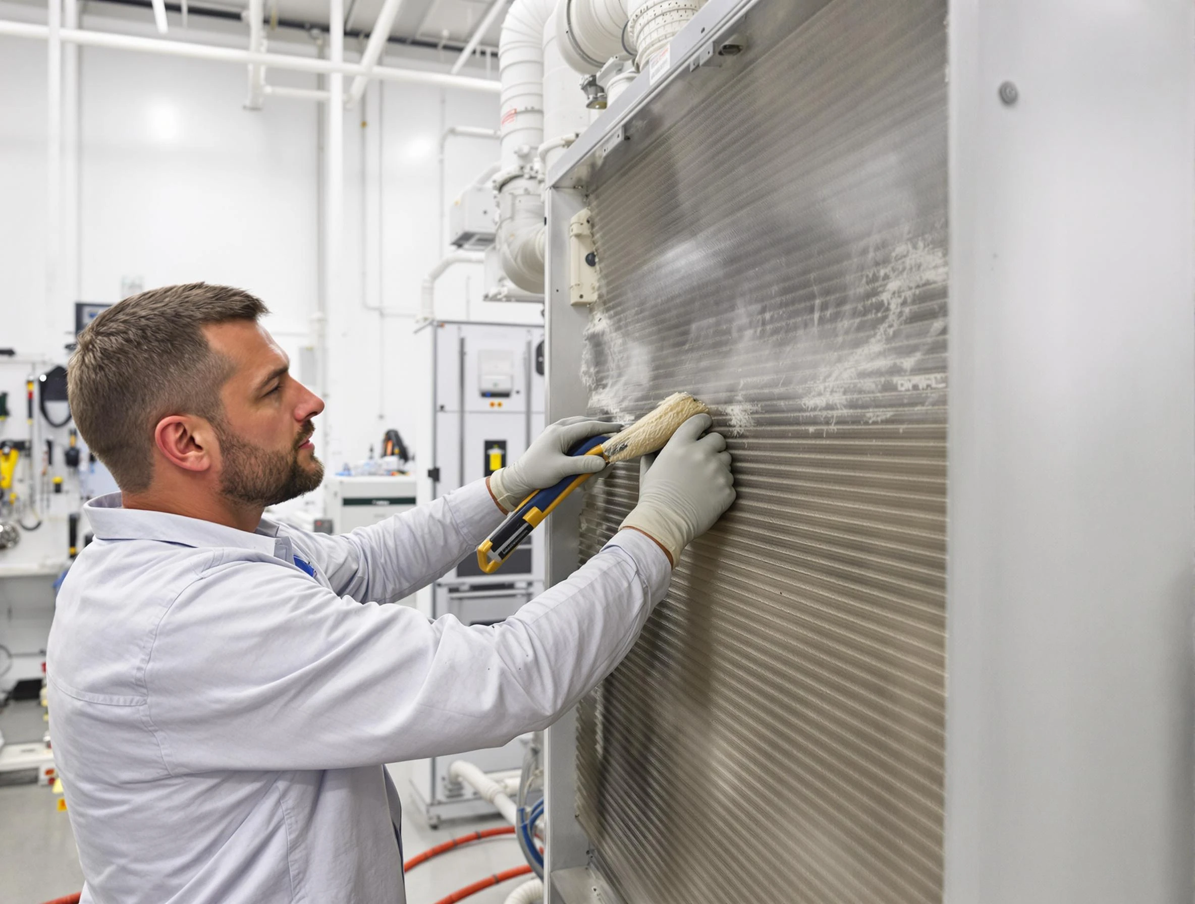 Stafford Courthouse Air Duct Cleaning technician performing precision commercial coil cleaning at a Stafford Courthouse business